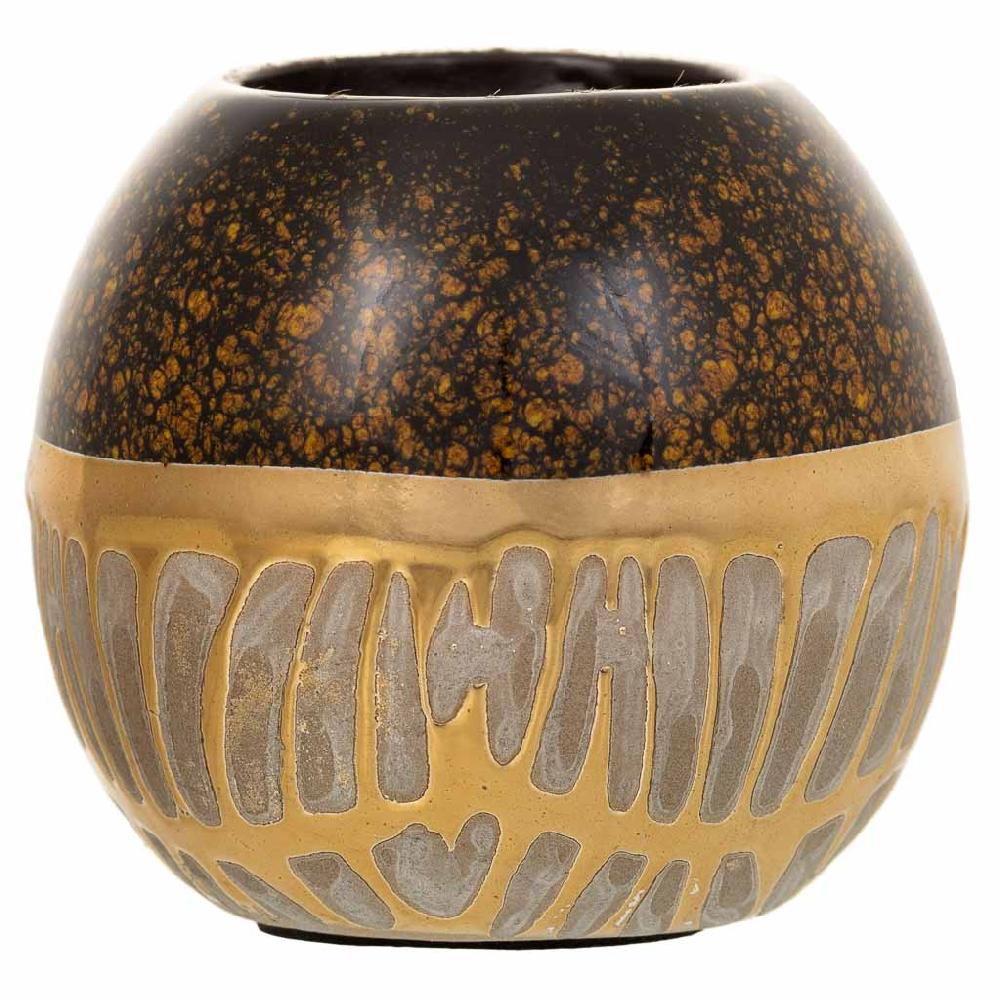 Creaciones Meng DECORACION - VELAS Y PORTAVELAS - Porta Velas De Ceramica Oro