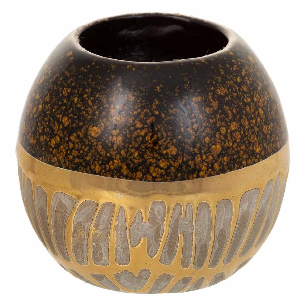 Creaciones meng DECORACION - VELAS Y PORTAVELAS - porta velas de ceramica oro