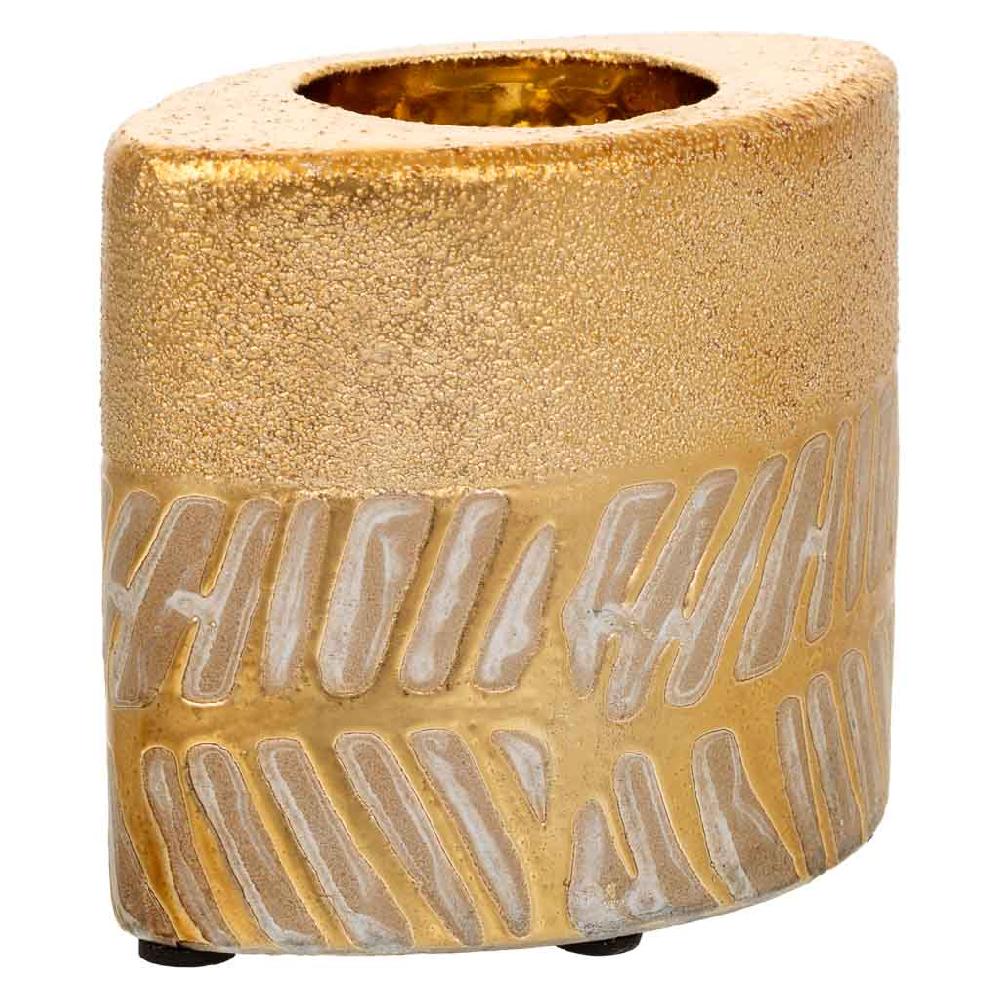 Creaciones meng DECORACION - VELAS Y PORTAVELAS - porta velas de ceramica oro