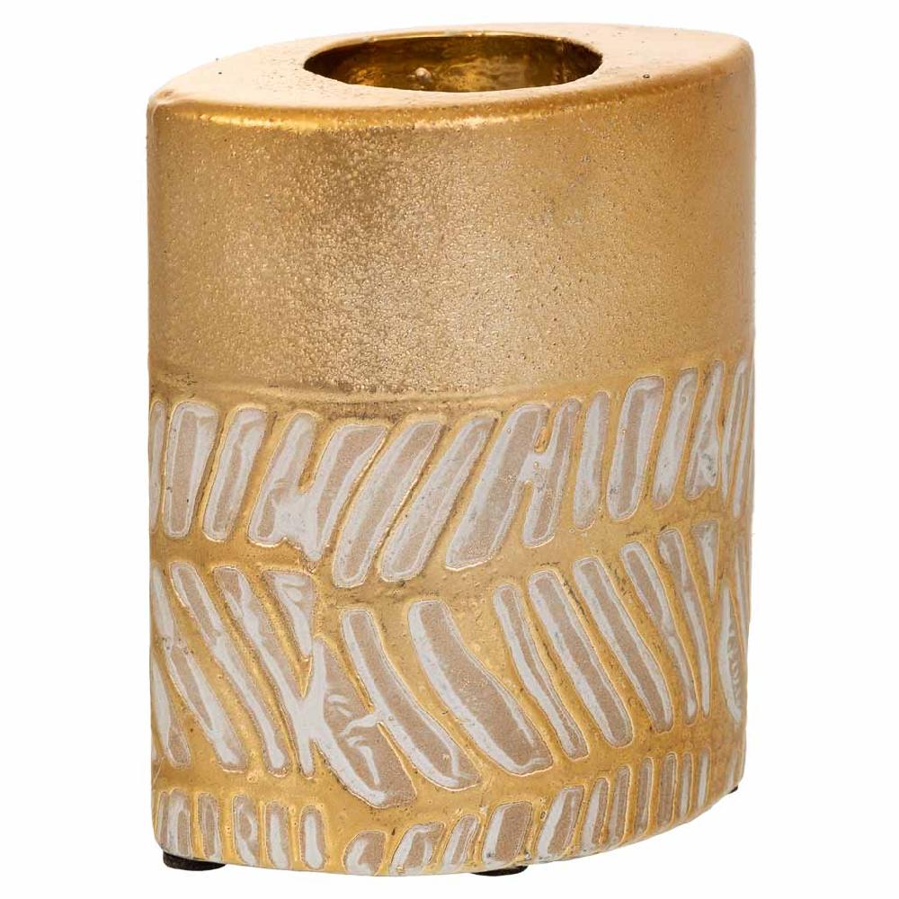 Creaciones meng DECORACION - VELAS Y PORTAVELAS - porta velas de ceramica oro