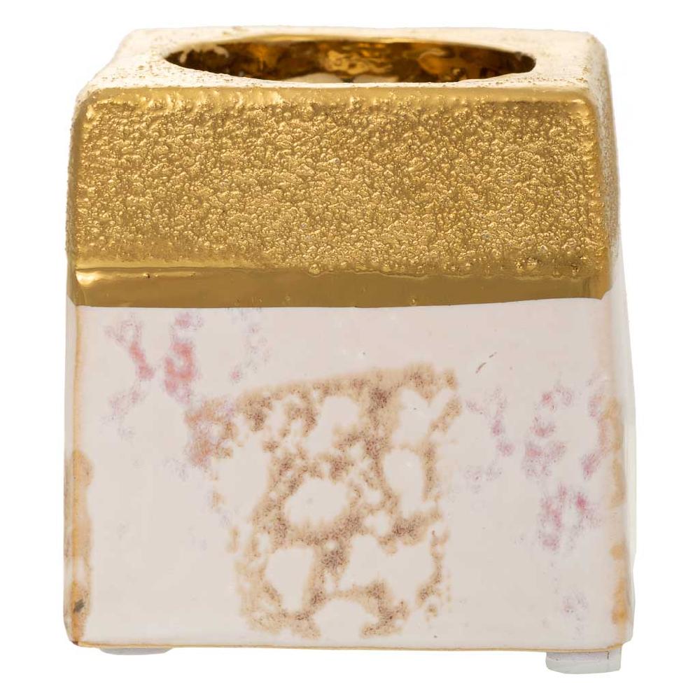 Creaciones Meng DECORACION - VELAS Y PORTAVELAS - Porta Velas De Ceramica Oro