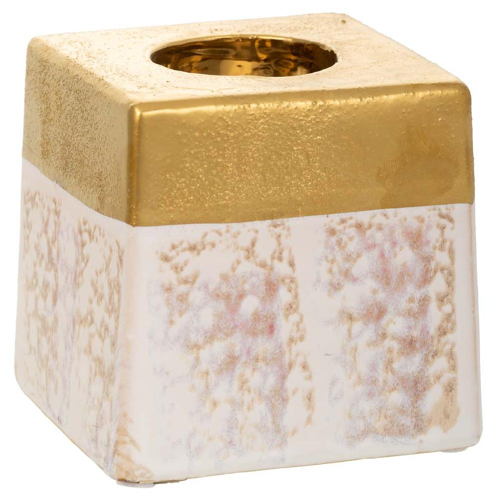 Creaciones meng DECORACION - VELAS Y PORTAVELAS - porta velas de ceramica oro