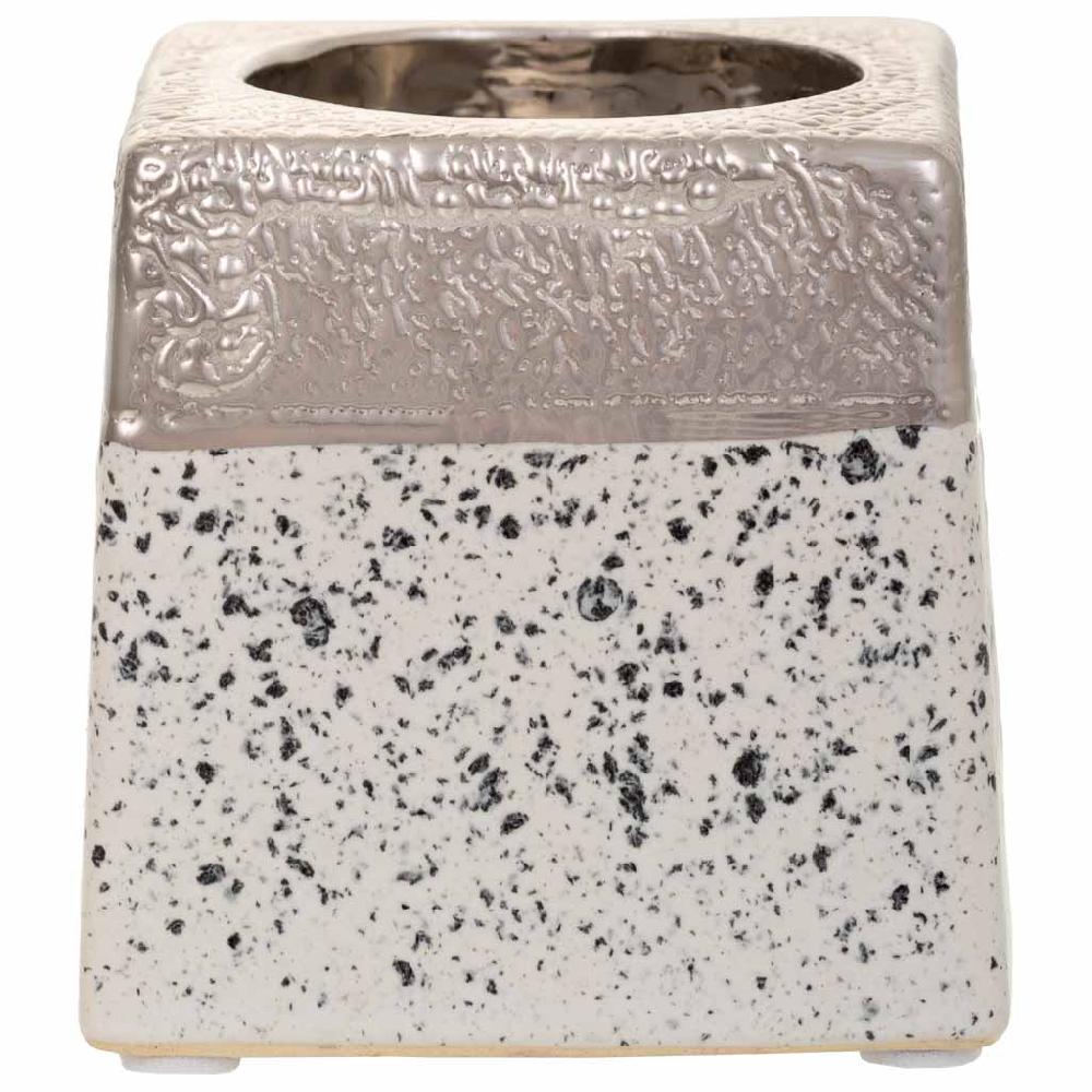 Creaciones Meng DECORACION - VELAS Y PORTAVELAS - Porta Velas De Ceramica Plata