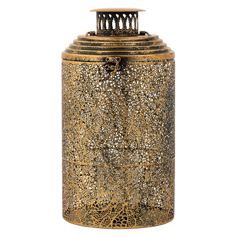 Creaciones Meng DECORACION - VELAS Y PORTAVELAS - Portavelas De Metal Dorado