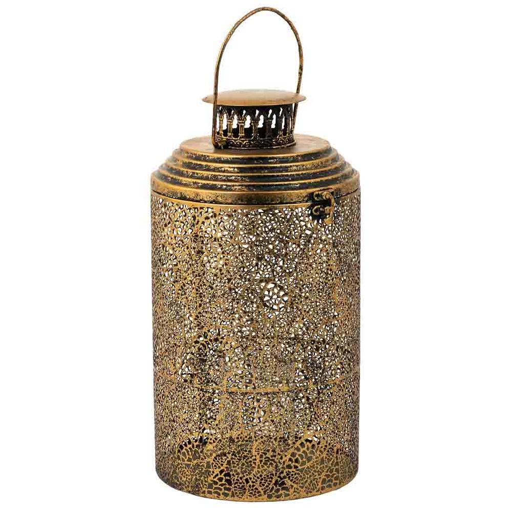 Creaciones meng DECORACION - VELAS Y PORTAVELAS - portavelas de metal dorado