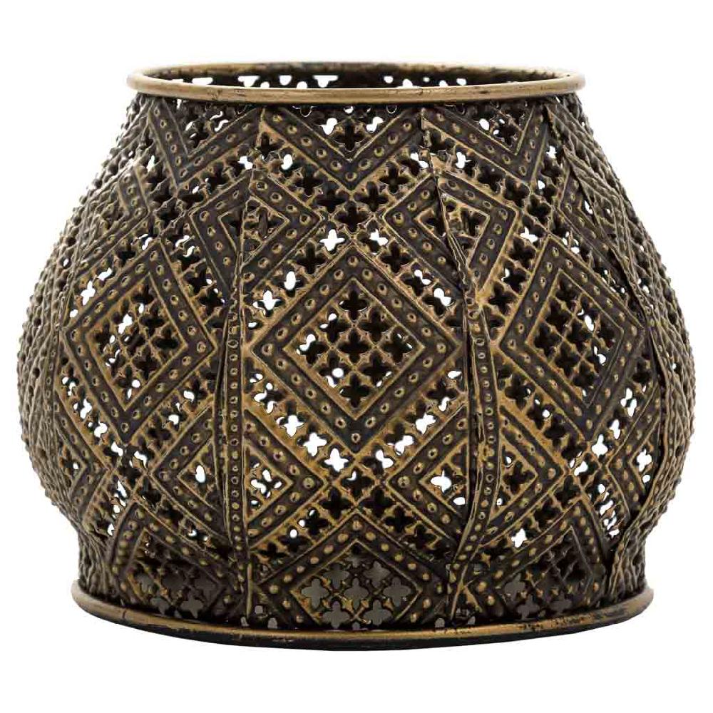 Creaciones Meng DECORACION - VELAS Y PORTAVELAS - Portavelas De Metal Dorado