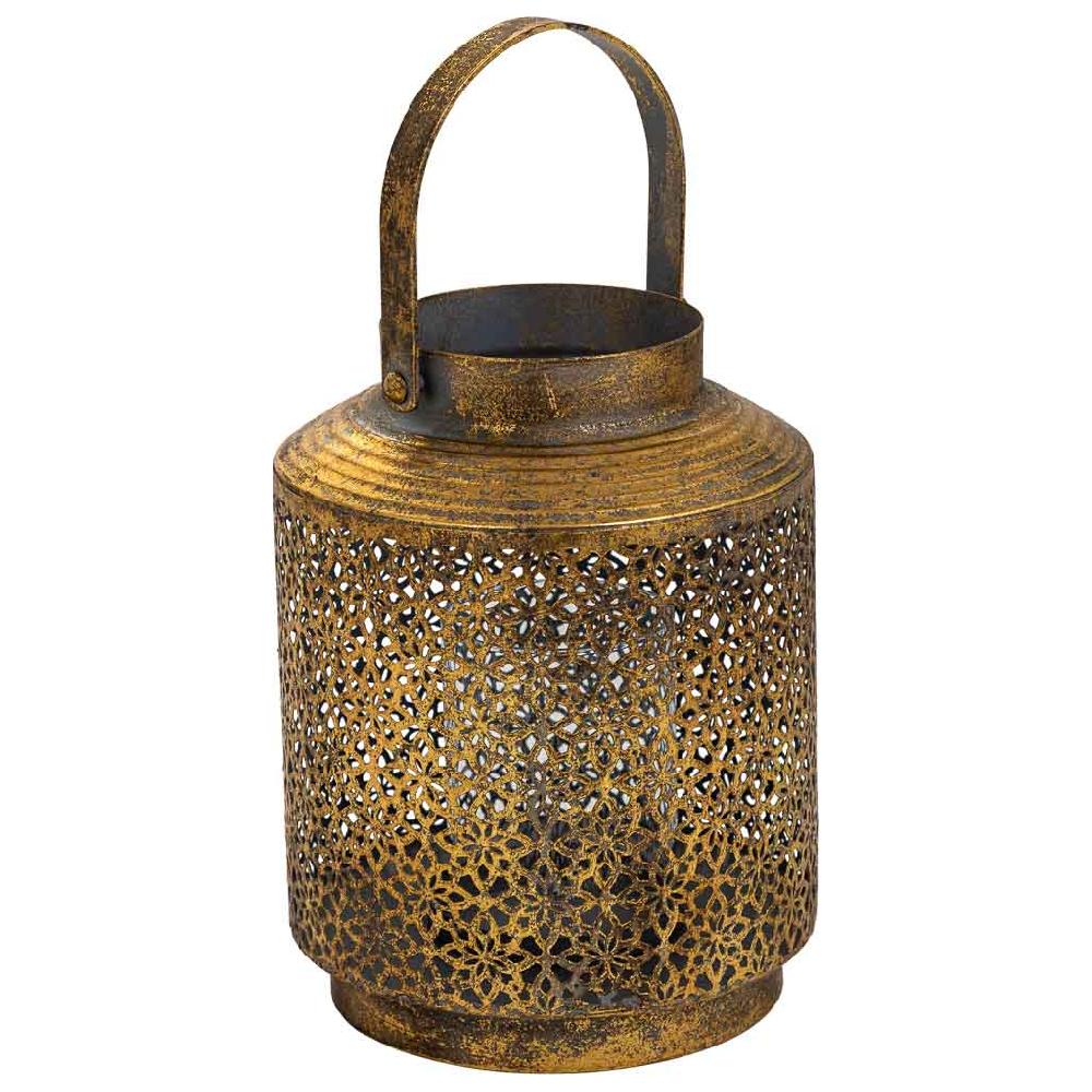 Creaciones meng DECORACION - VELAS Y PORTAVELAS - portavelas de metal dorado