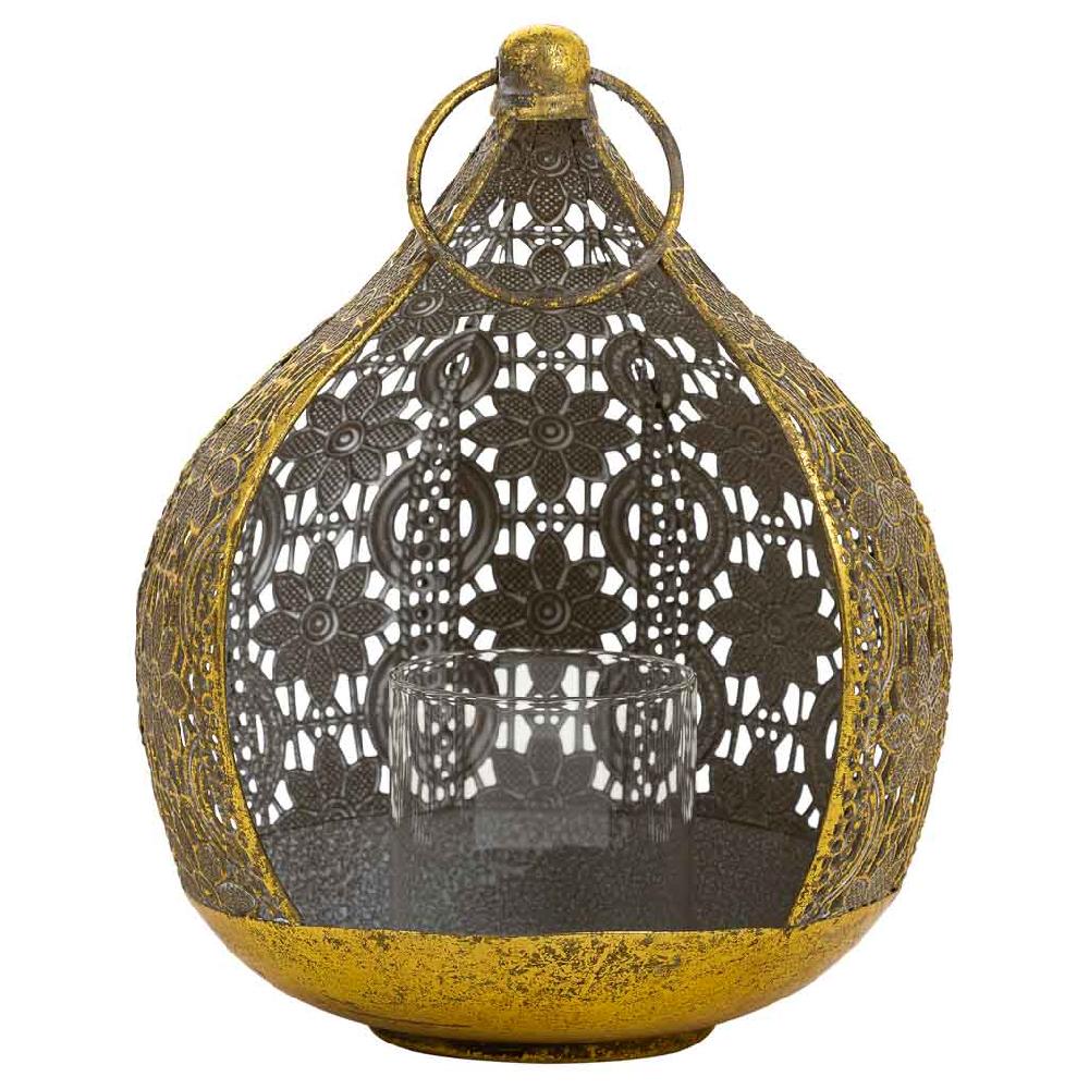 Creaciones Meng DECORACION - VELAS Y PORTAVELAS - Portavelas De Metal Dorado