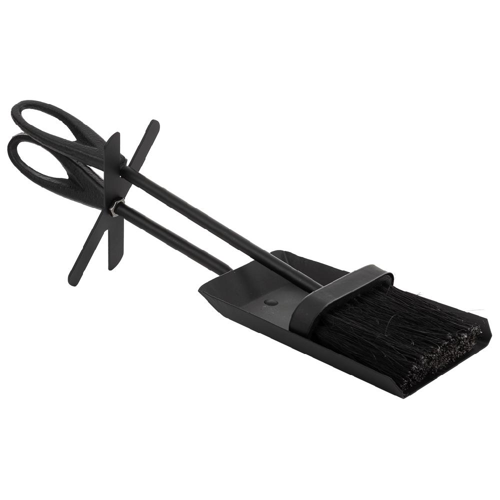 Creaciones Meng HOGAR - ACCESORIOS PARA CHIMENEA - Cepillo Y Recogedor Para La Chimenea De Metal Negro