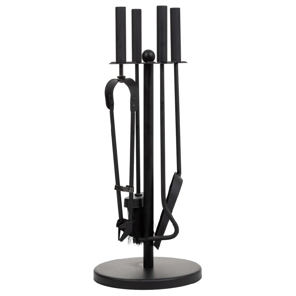 Creaciones Meng HOGAR - ACCESORIOS PARA CHIMENEA - Herramientas Para La Chimenea De Metal Negro Set 5pcs
