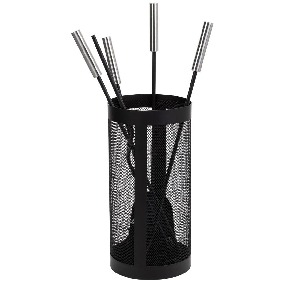 Creaciones meng HOGAR - ACCESORIOS PARA CHIMENEA - herramientas para la chimenea de metal negro set 5pcs