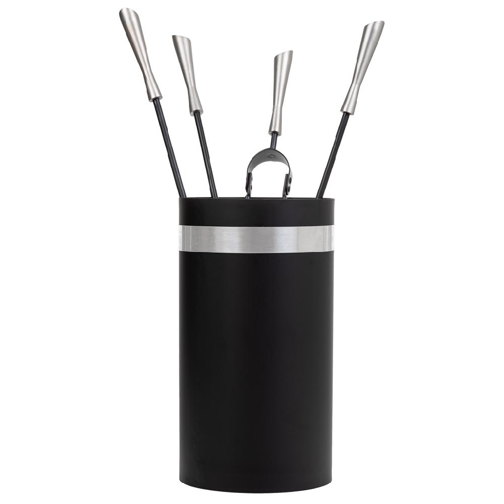 Creaciones Meng HOGAR - ACCESORIOS PARA CHIMENEA - Herramientas Para La Chimenea De Metal Negro Set 5pcs