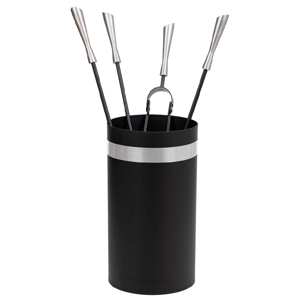 Creaciones meng HOGAR - ACCESORIOS PARA CHIMENEA - herramientas para la chimenea de metal negro set 5pcs