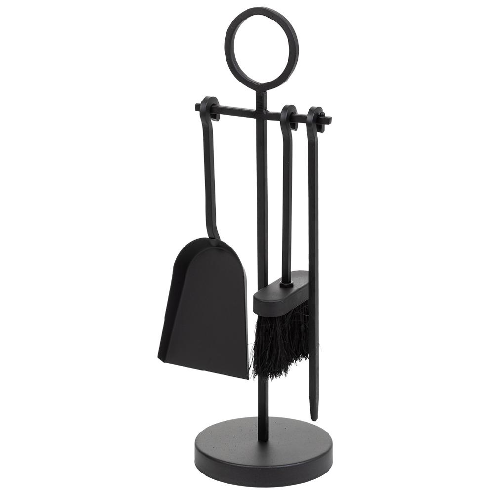 Creaciones meng HOGAR - ACCESORIOS PARA CHIMENEA - herramientas para la chimenea de metal negro set 4pcs