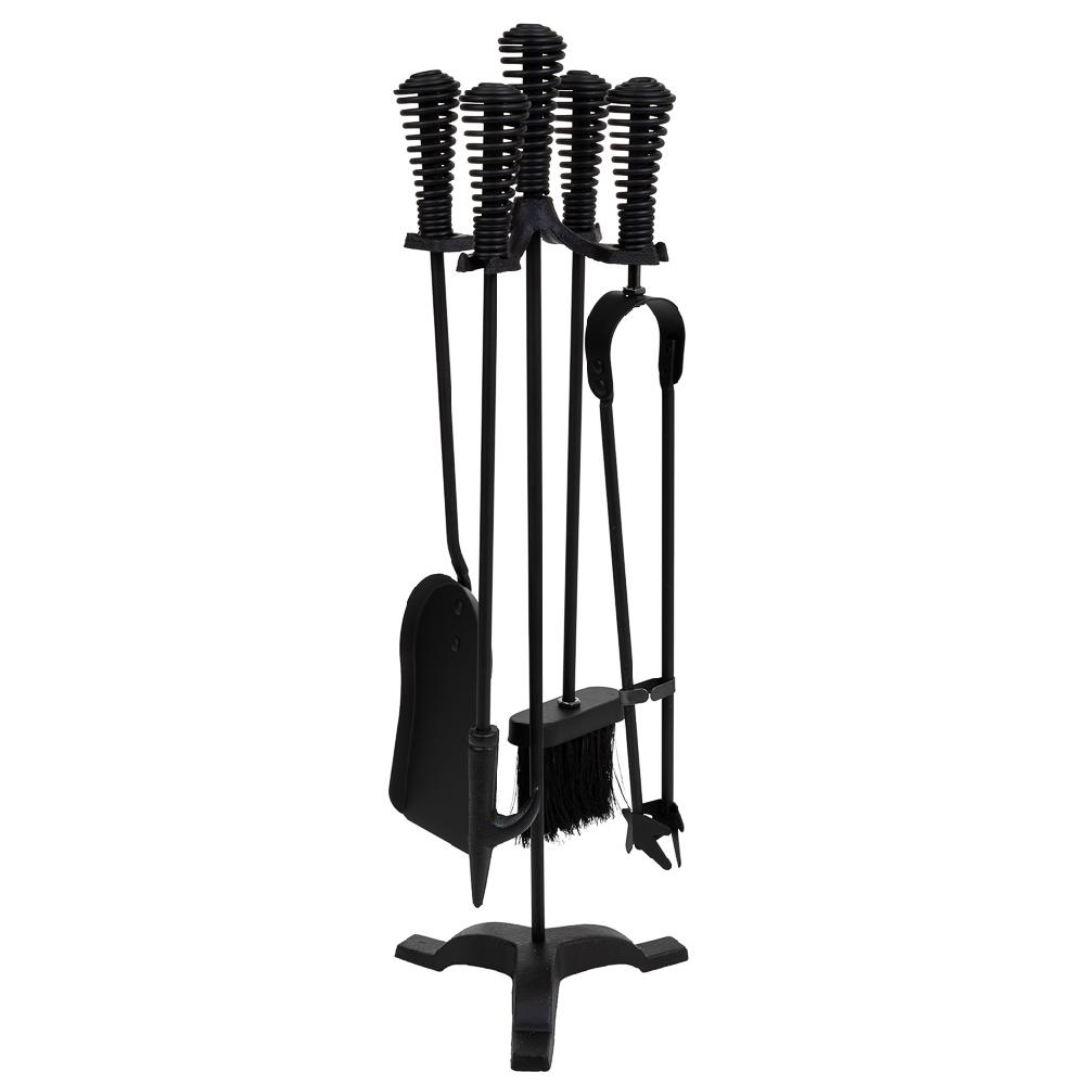Creaciones meng HOGAR - ACCESORIOS PARA CHIMENEA - herramientas para la chimenea de metal negro set 5pcs