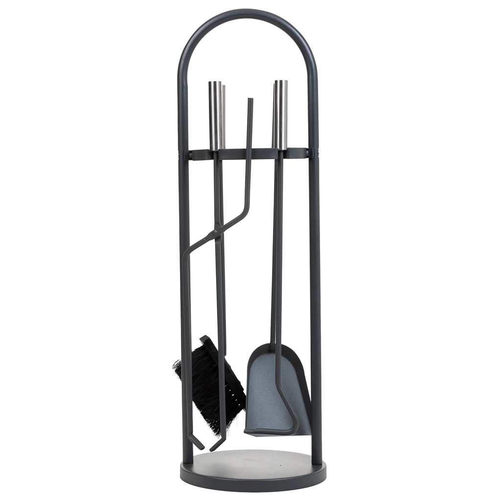 Creaciones Meng HOGAR - ACCESORIOS PARA CHIMENEA - Herramientas Para La Chimenea De Metal Negro Set 5pcs