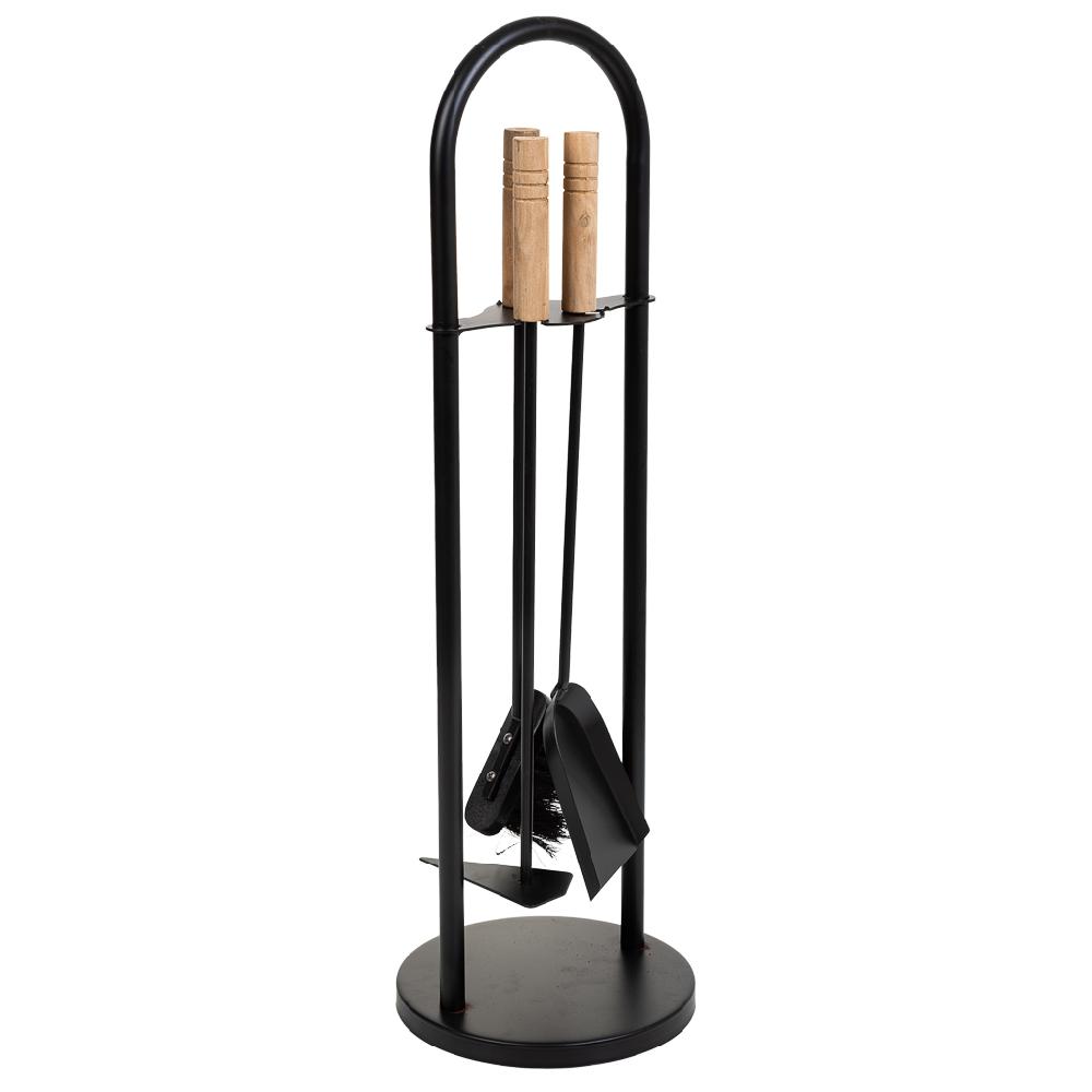 Creaciones meng HOGAR - ACCESORIOS PARA CHIMENEA - herramientas para la chimenea de metal negro set 4pcs