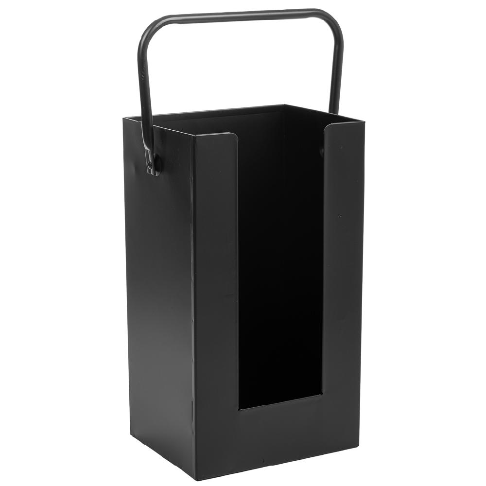 Creaciones meng HOGAR - ACCESORIOS PARA CHIMENEA - leñero para la chimenea de metal con asa negro