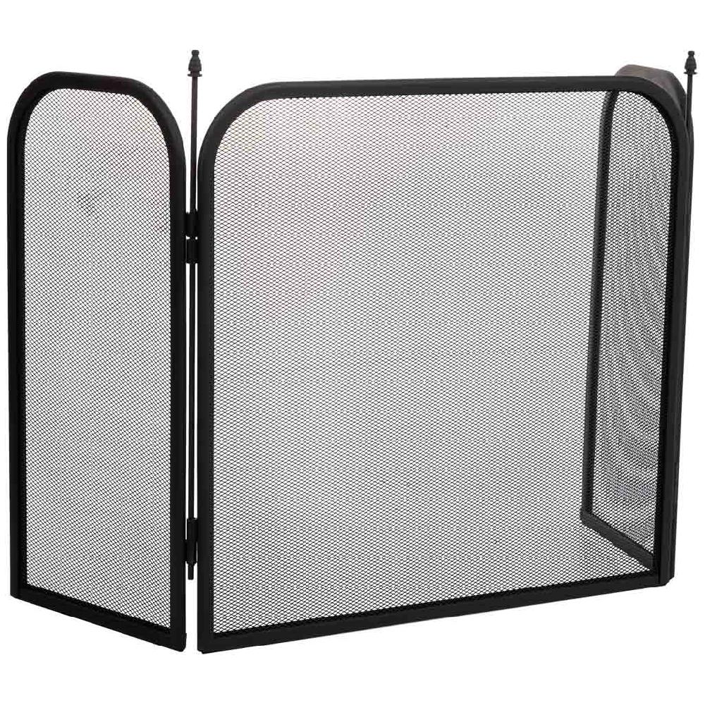 Creaciones meng HOGAR - ACCESORIOS PARA CHIMENEA - paraban para chimenea de metal negro