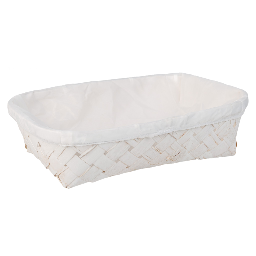 Creaciones meng HOGAR - BANDEJAS - bandeja de bambu forrada blanco