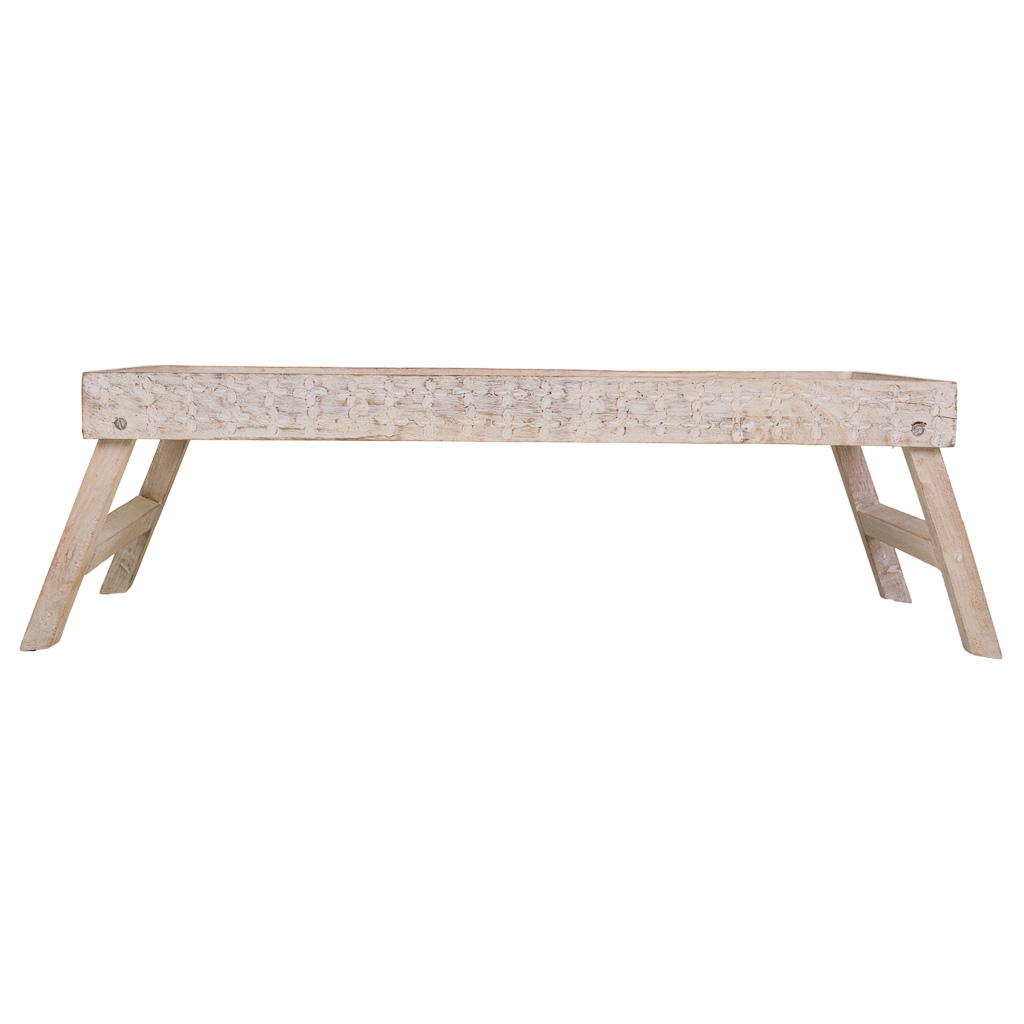 Creaciones Meng HOGAR - BANDEJAS - Bandeja De Madera Artesanal Blanco