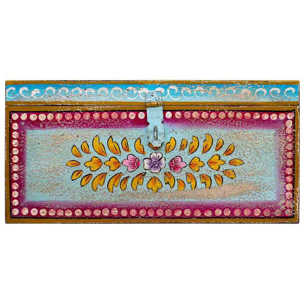 Creaciones Meng HOGAR - BAULES CAJAS Y CUEVANOS - Baul De Madera Pintado Artesanal Rojo