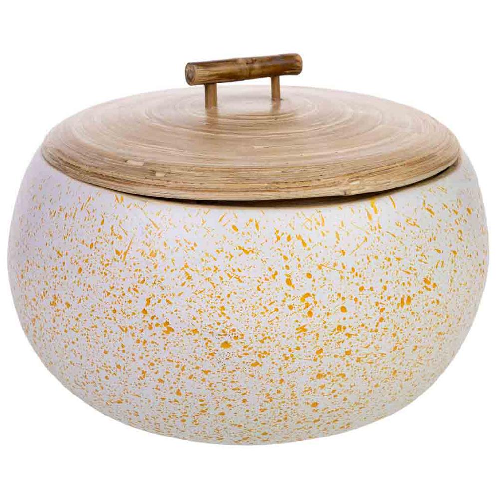 Creaciones meng HOGAR - BAULES CAJAS Y CUEVANOS - caja deco de bambu beige