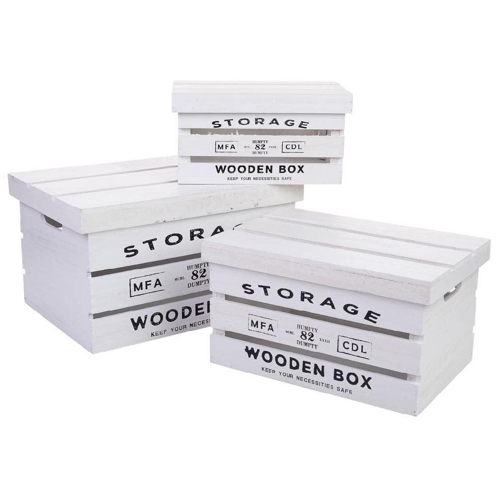 Creaciones meng HOGAR - BAULES CAJAS Y CUEVANOS - cajas de madera impresas set 3 pzas