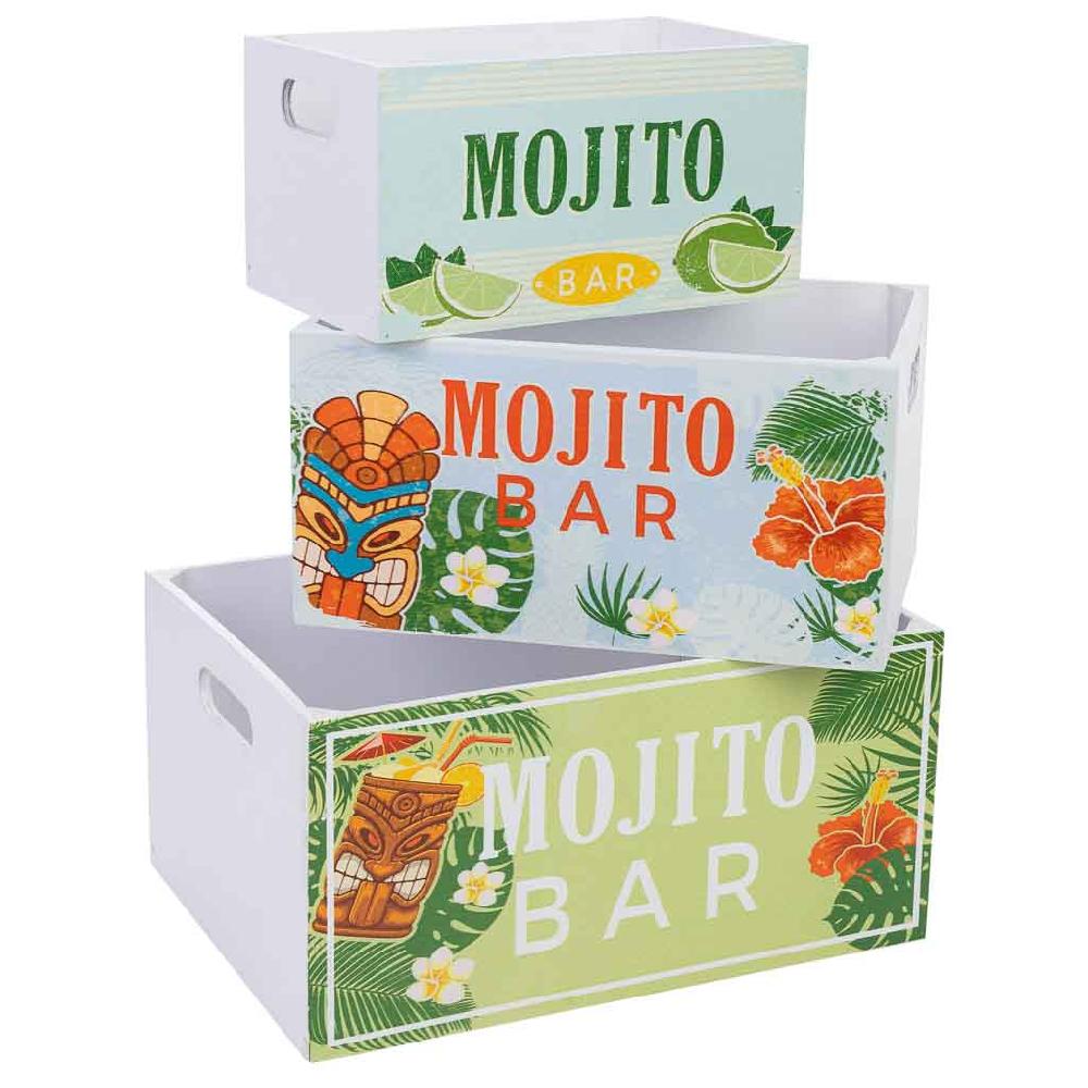 Creaciones meng HOGAR - BAULES CAJAS Y CUEVANOS - cajones de madera impresos set 3 pzas