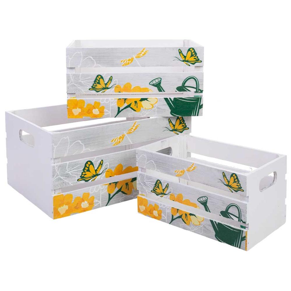 Creaciones meng HOGAR - BAULES CAJAS Y CUEVANOS - cajones de madera impresos set 3 pzas