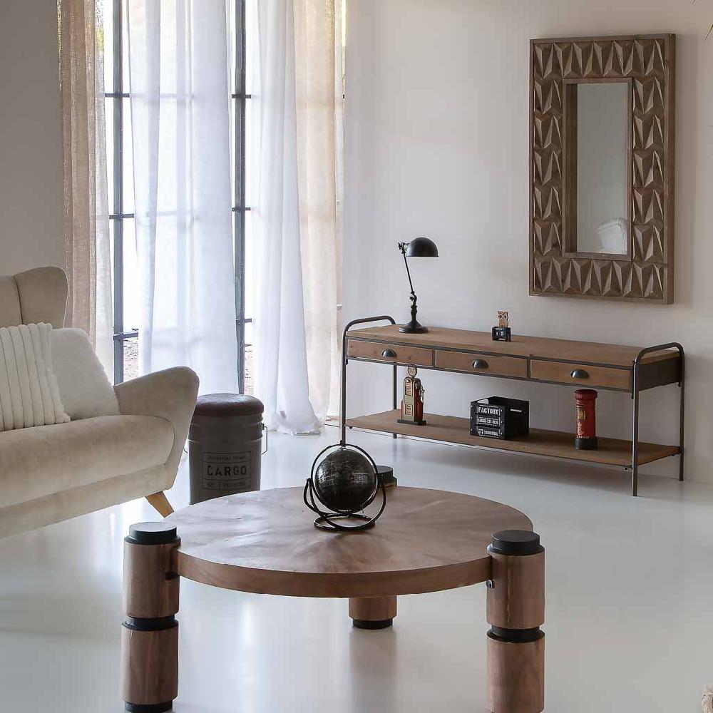 Creaciones Meng HOGAR - BAULES CAJAS Y CUEVANOS - Cubo De Metal Tapa Tapizada Y Asa Metal Impreso Gris