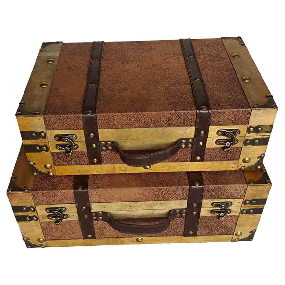 Creaciones meng HOGAR - BAULES CAJAS Y CUEVANOS - maleta de madera marrón