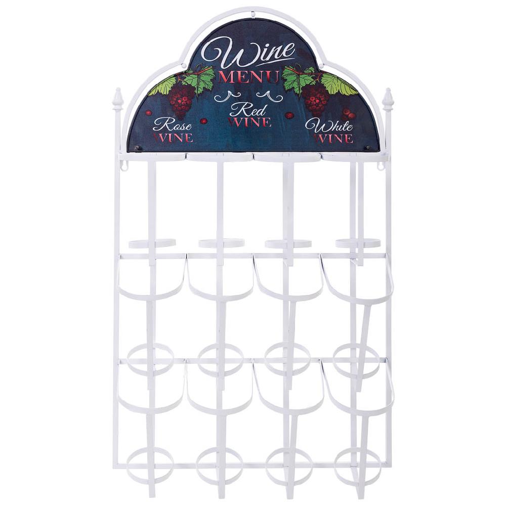 Creaciones Meng HOGAR - BOTELLEROS - Botellero De Pared De Metal Para 8 Botellas