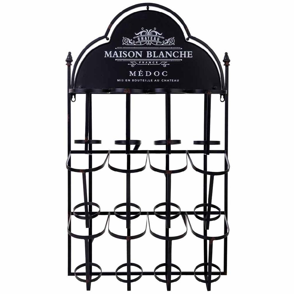 Creaciones Meng HOGAR - BOTELLEROS - Botellero De Pared De Metal Para 8 Botellas