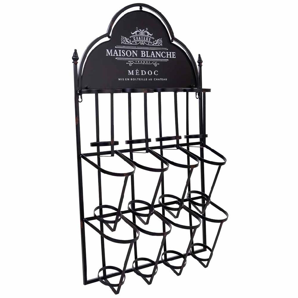 Creaciones meng HOGAR - BOTELLEROS - botellero de pared de metal para 8 botellas