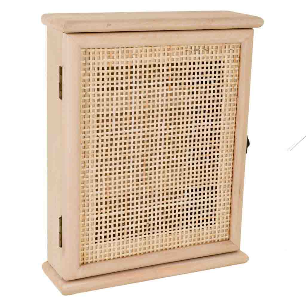 Creaciones meng HOGAR - CAJAS DE LLAVES - caja de llaves de madera y rejilla