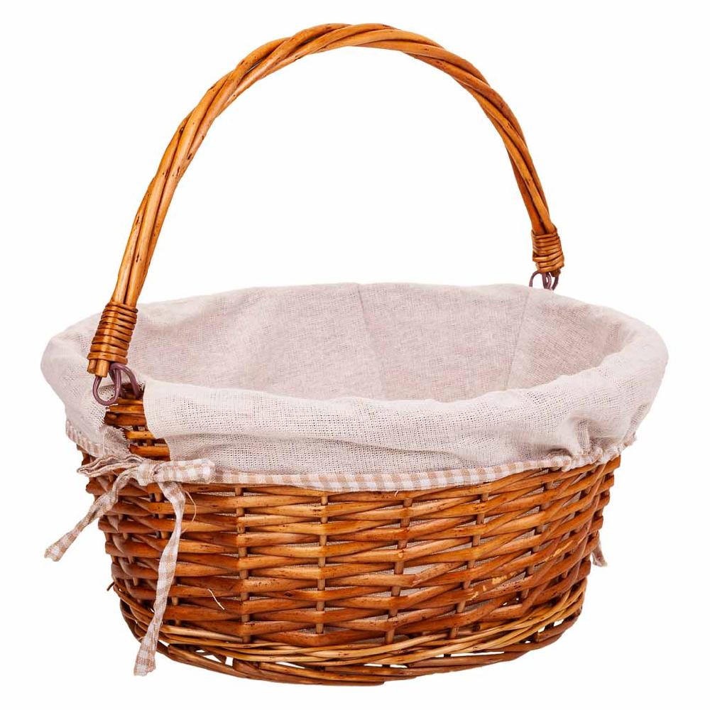 Creaciones Meng HOGAR - CESTAS - Cesta Mimbre Forrado Asa Abatible