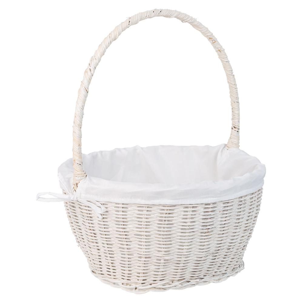 Creaciones meng HOGAR - CESTAS - cesta redonda de medula con forro blanco