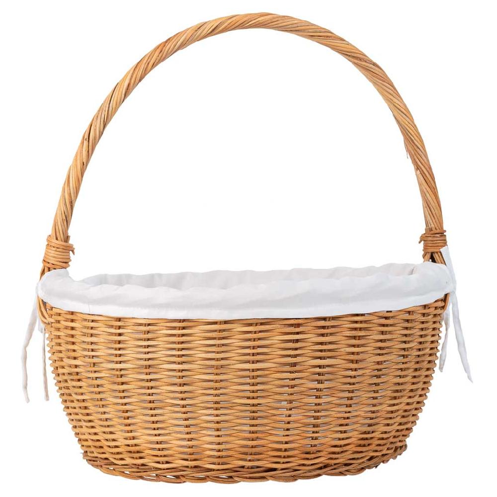 Creaciones Meng HOGAR - CESTAS - Cesta Redonda De Medula Con Forro Marron