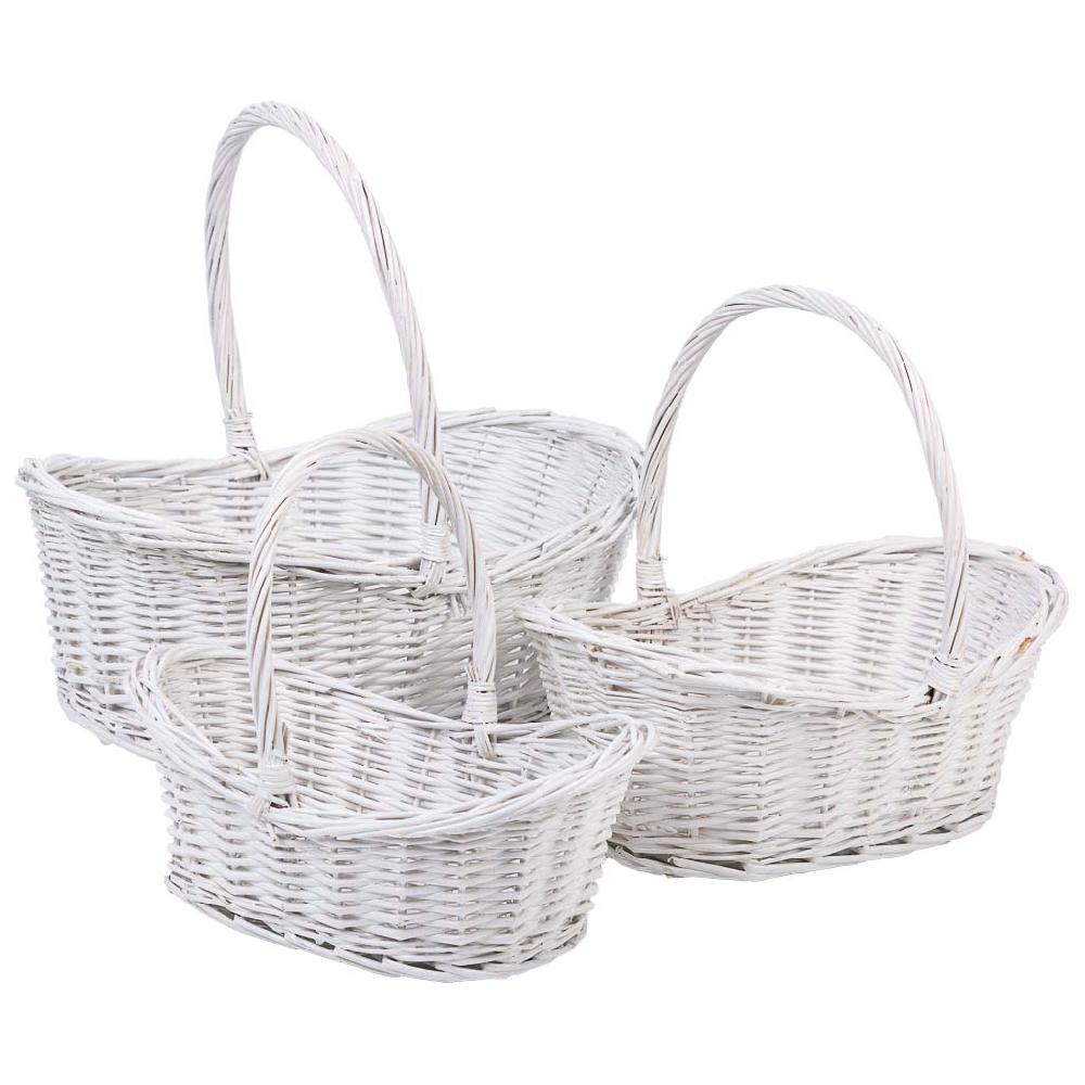 Creaciones meng HOGAR - CESTAS - cestas de mibmre set 3 pzas blanco