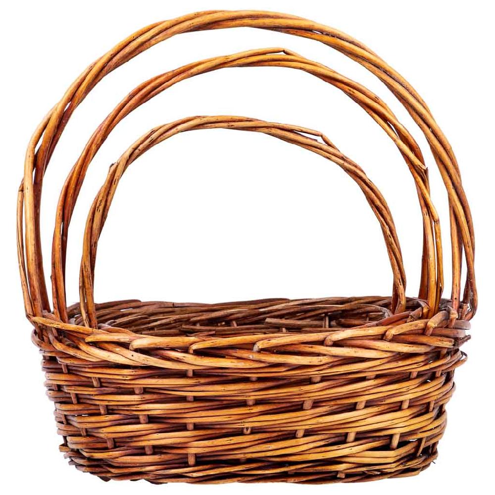 Creaciones Meng HOGAR - CESTAS - Cestas De Mimbre Set 3 Pzas Marron