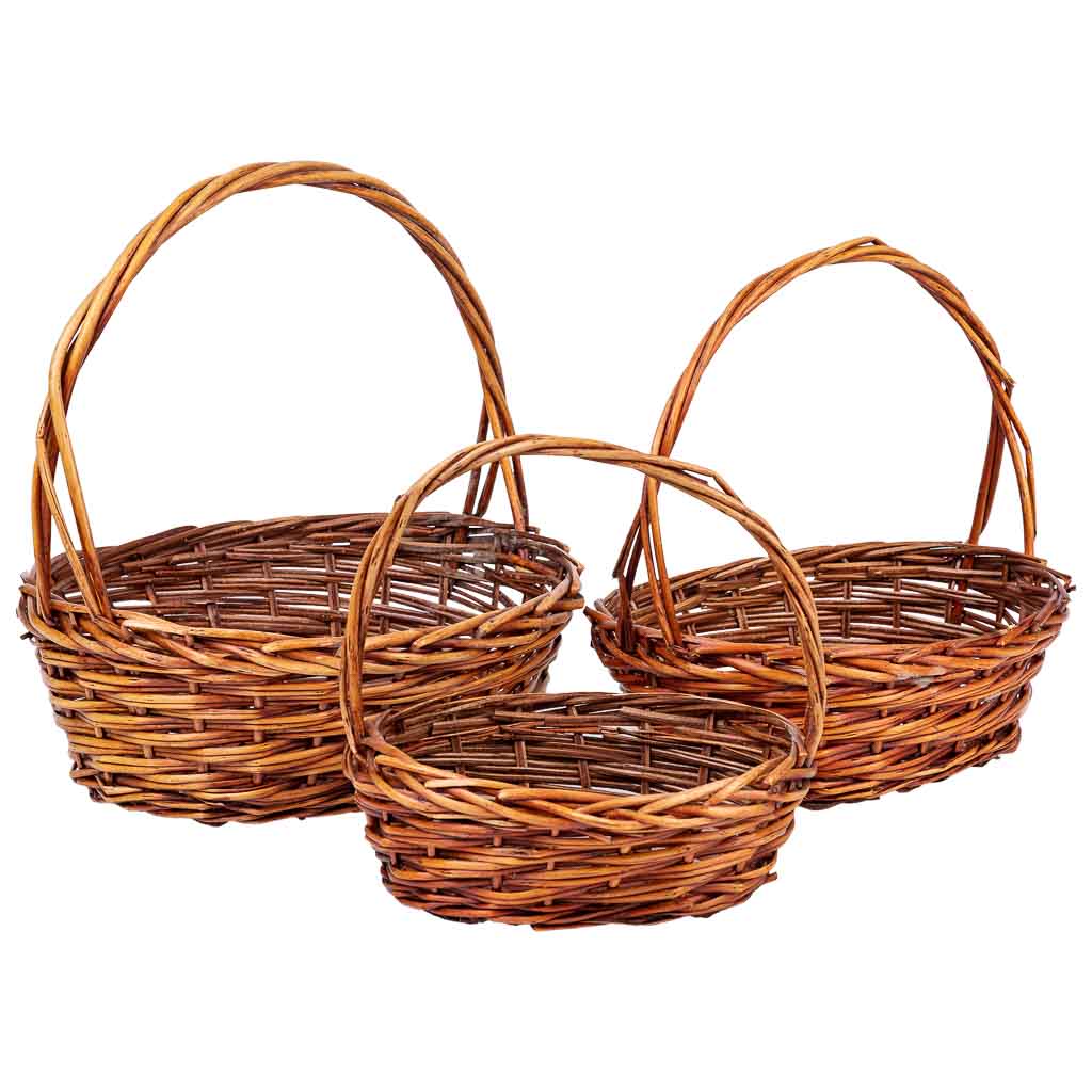 Creaciones meng HOGAR - CESTAS - cestas de mimbre set 3 pzas marron