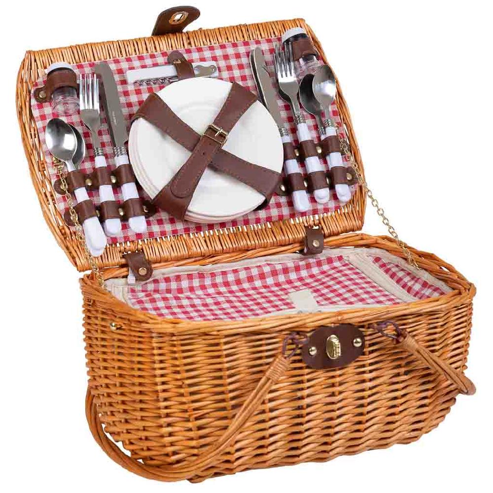 Creaciones Meng HOGAR - CESTAS DE PICNIC - Cesta De Picnic 4 Servicios Marron
