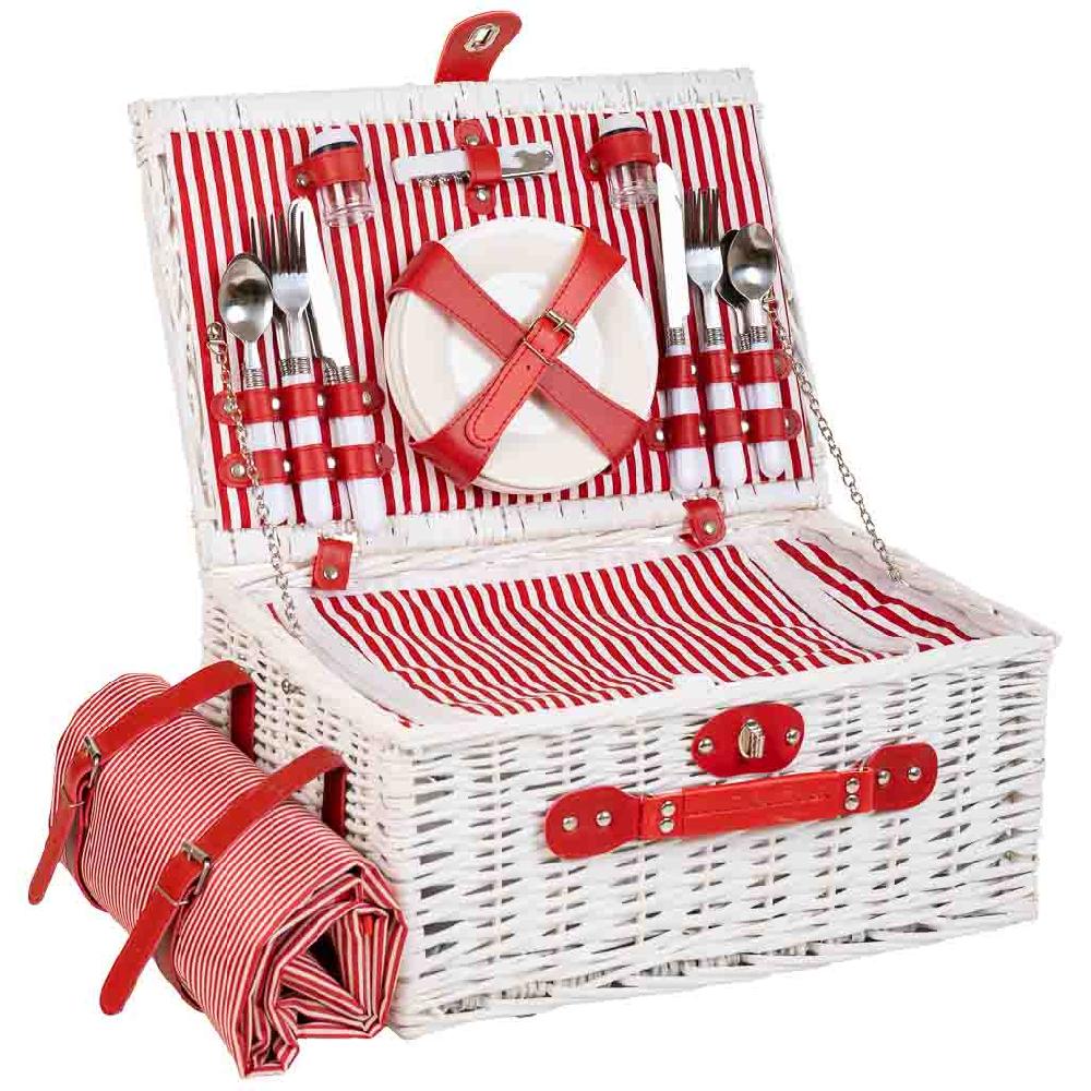 Creaciones meng HOGAR - CESTAS DE PICNIC - cesta de picnic 4 servicios blanco