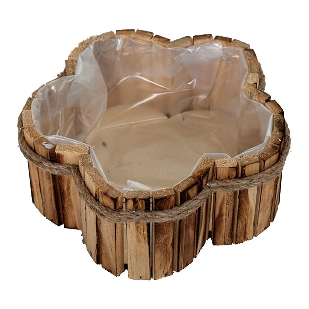 Creaciones meng HOGAR - CESTOS - cesto con forma de flor de madera