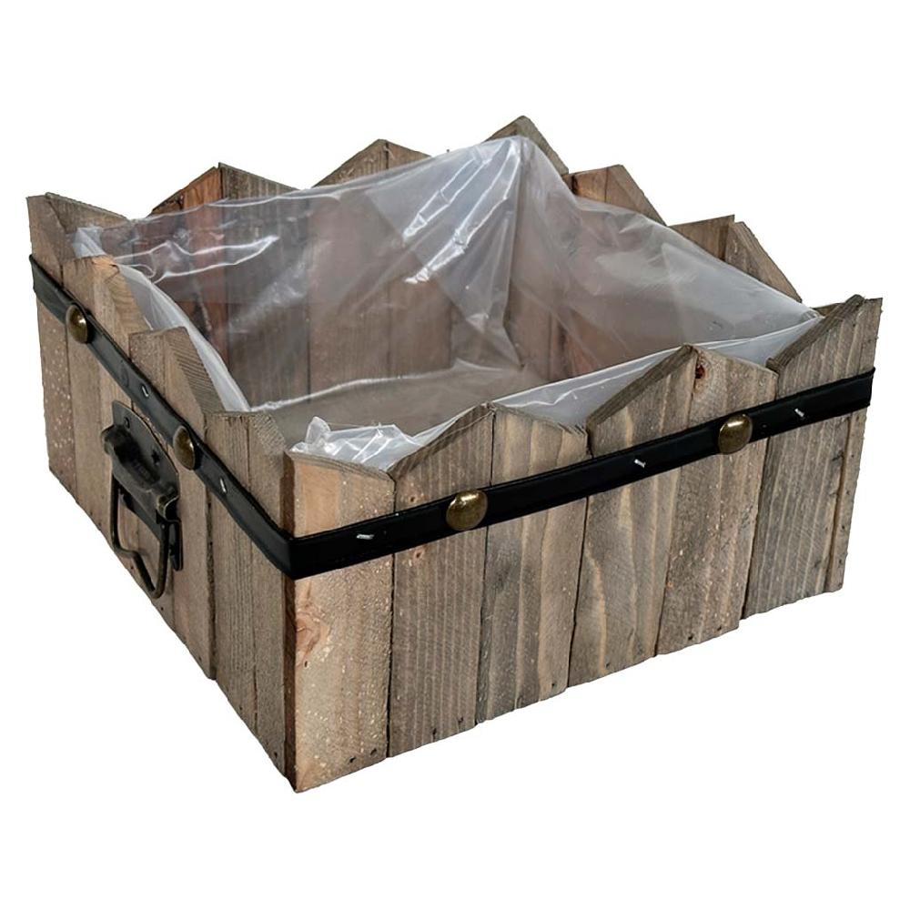 Creaciones meng HOGAR - CESTOS - cesto cuadrado de madera azul