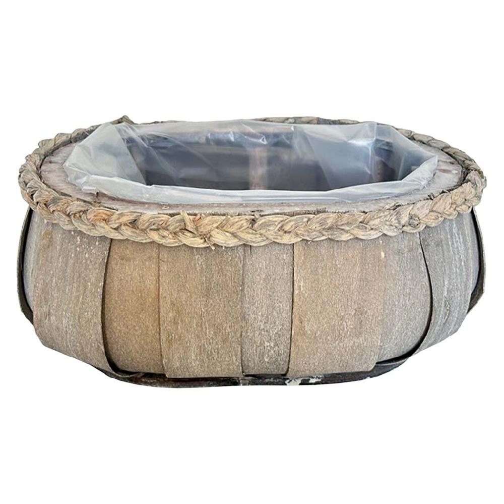 Creaciones meng HOGAR - CESTOS - cesto ovalado de madera azul