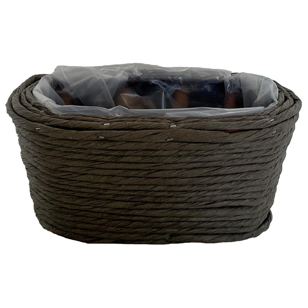 Creaciones meng HOGAR - CESTOS - cesto ovalado de mimbre gris