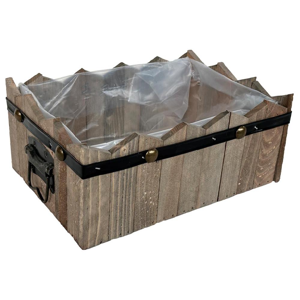 Creaciones meng HOGAR - CESTOS - cesto rectangular de madera azul