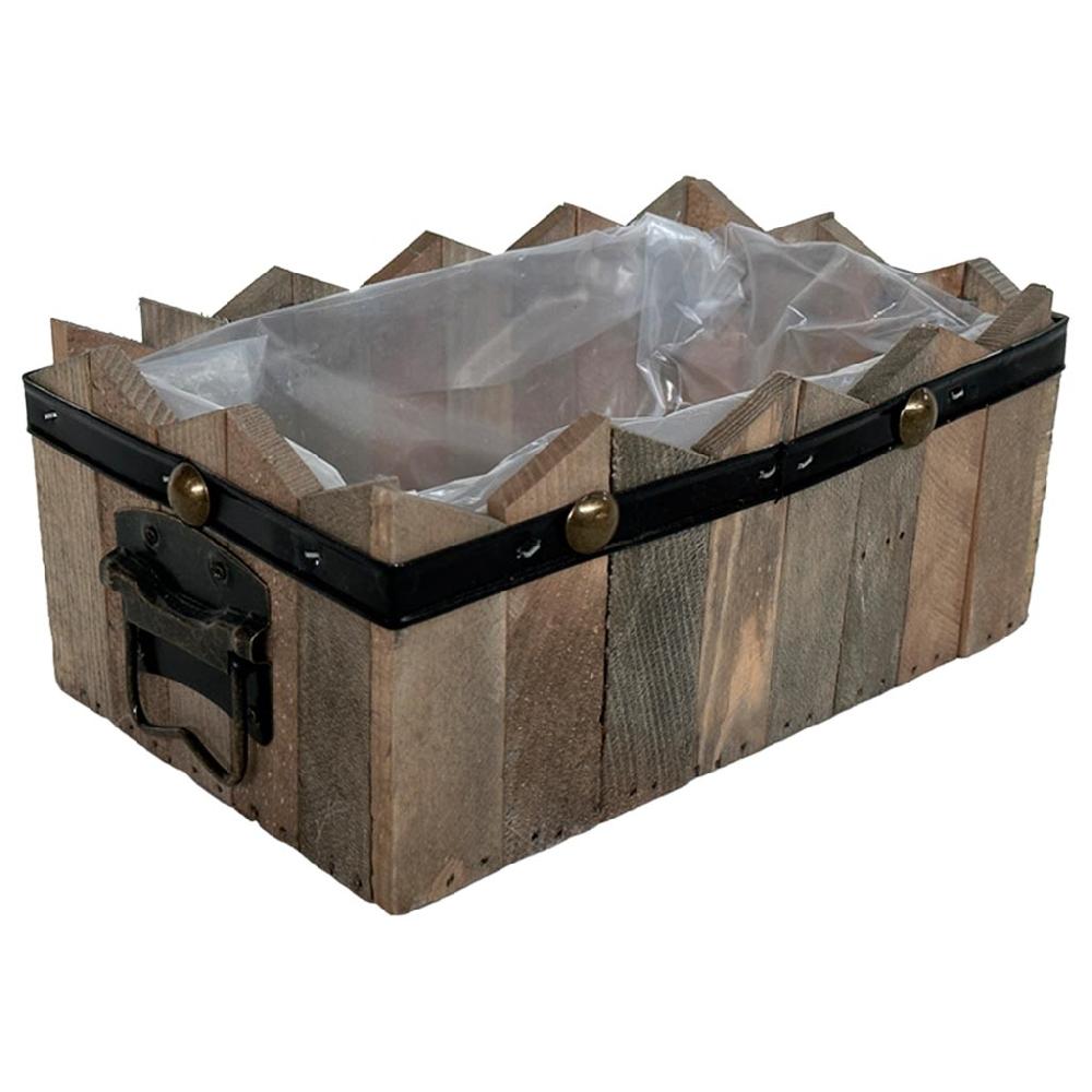 Creaciones meng HOGAR - CESTOS - cesto rectangular de madera azul